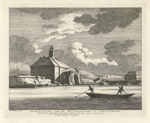 Porte de Muider affaissée, vue depuis le Singelgracht, 1769