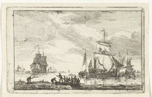 Vue de rivière avec pêcheurs - Hendrik Kobell