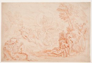 Paysage avec figures allégoriques - Hendrik Krock