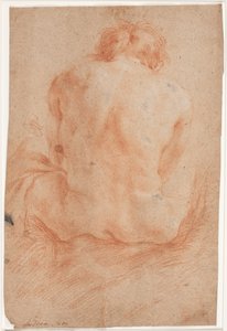 Étude de modèle masculin, assis, vu de dos - Hendrik Krock