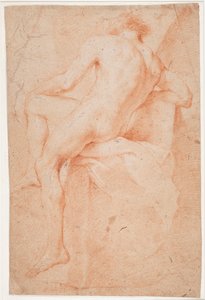 Étude de modèle masculin, assis, vu de dos - Hendrik Krock