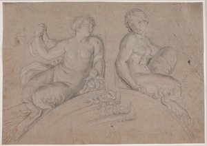 Deux figures de satyres féminins (faunes) sur une arche segmentaire - Hendrik Krock