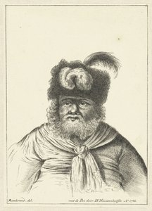 Homme assis avec un bonnet de fourrure - Hendrik Nieuwenhuysen