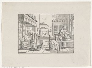 Intérieur de cuisine avec deux femmes au travail