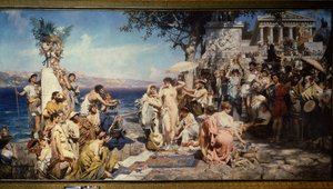Phryné à la fête de Poséidon à Éleusis