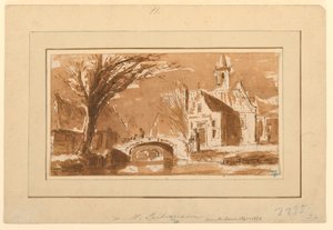 Dessin, ville sur un canal, 1750-70 - Hendrik Spilman