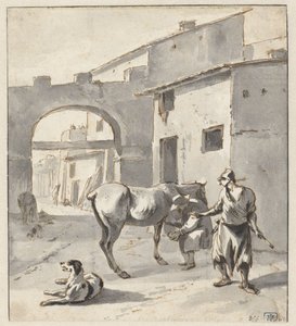 Maréchal-ferrant dans une ville italienne - Hendrik Verschuring