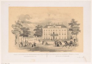 Vue depuis le Tournooiveld sur le Herenlogement de Dordrecht à La Haye vers 1850
