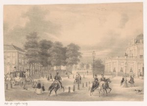 Gezicht vanaf de Plaats naar de Vijverberg in Den Haag - Hendrik Wilhelmus Last