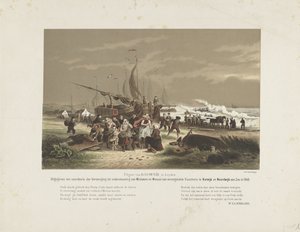 Vue de plage avec des femmes de pêcheurs en deuil, 1868 - Hendrik Wilhelmus Last