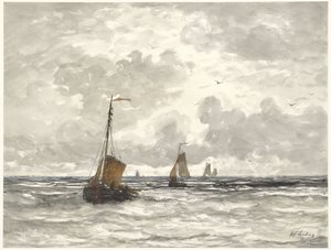 Bateaux de pêche sur les brisants