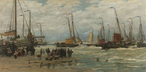Bateaux de pêche dans les vagues déferlantes