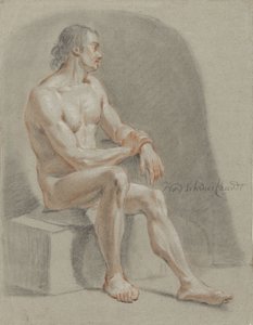 Nu masculin assis, vers la droite - Hendrik Willem Schweickhardt