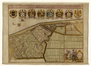 Carte de la digue de Hondsbossche et des dunes près de Petten - Hendrik de Leth