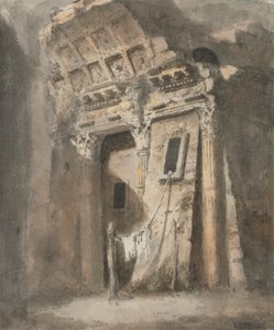 Arc en ruine avec une ligne de lavage, peut-être à Rome - Heneage Finch fourth Earl of Aylesford