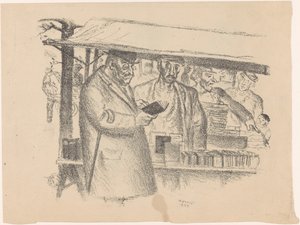 Étal de livres sur un marché