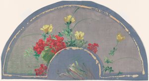 Éventail avec des coquelicots - Henri-Charles Guérard