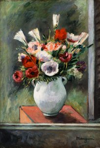 Anémones dans un vase blanc - Henri Charles Manguin