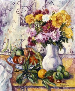 Chrysanthèmes et Fruits - Henri Charles Manguin