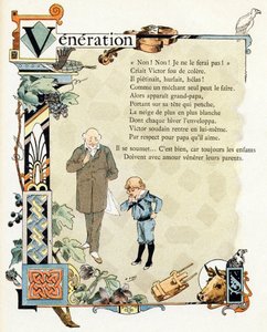Illustration pour "Alphabet des bons exemples", c.1890 (gravure) - Henri (1858 1924) Gray