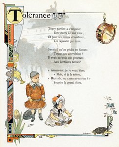Illustration pour "Alphabet des bons exemples", c.1890 (gravure) - Henri (1858 1924) Gray