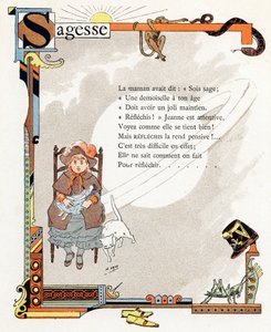 Illustration pour "Alphabet des bons exemples", c.1890 (gravure) - Henri (1858 1924) Gray