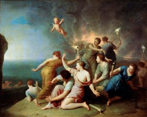 Nymphes brûlant le navire de Télémaque, 1746 - Henri Antoine de Favannes