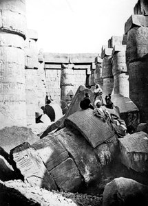 Intérieur du temple, Karnak, Nubie, Égypte, 1887 - Georges Henri Bechard