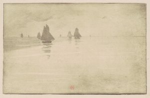 Bateaux dans un brouillard matinal - Henri Charles Guérard