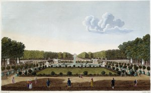 Le Jardin du Luxembourg vu de la terrasse du Palais. Gravure de Courvoisier - Henri Courvoisier Voisin