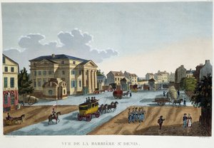 La barrière Saint-Denis, vers 1827 - dans "Vues de Paris" par Courvoisier - Henri Courvoisier Voisin