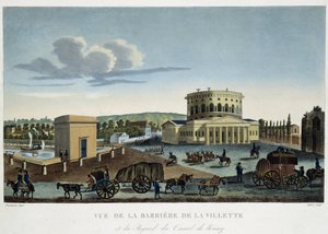 La barrière de la Villette, vers 1820 - dans "Vues de Paris" par Courvoisier - Henri Courvoisier Voisin