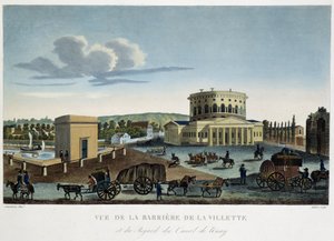 Vue de la barrière de la Villette - dans "Vue de Paris, vers 1810 : Les Barrières de Paris" par Courvoisier - Henri Courvoisier Voisin