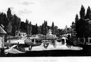 Vue du Petit Trianon à Versailles - dessin par Courvoisier - Henri Courvoisier Voisin