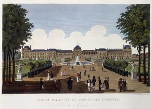 Vue du palais et du jardin des Tuileries - dans "Vues de Paris" par Courvoisier