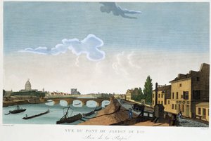 Vue du pont du jardin du roi (Rapée) - dans « Vues de Paris » par Courvoisier - Henri Courvoisier Voisin
