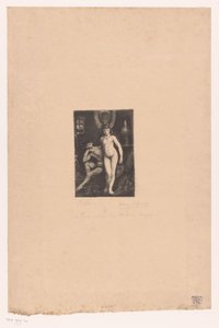 Femme nue debout et homme nu assis