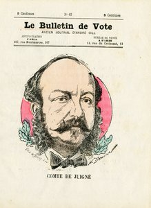 Bulletin 2e série, Satirique en couleurs : De Juigné Comte - Illustration par Henri Demare (1846-1888) - Henri Demare