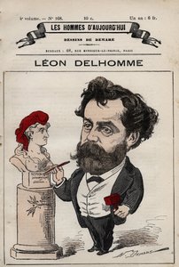 Caricature de Léon Alexandre Delhomme (1841-1895) sculpteur français de 