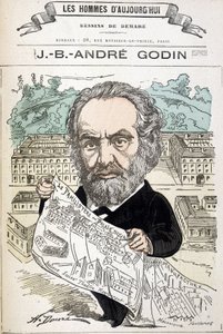 Jean Baptiste André Godin (1817-1888), industriel fondateur de la famille. Dessin de Demare dans « Les hommes d