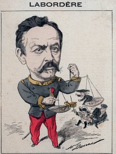 Jean Marie Arthur Labordère, militaire, homme politique et sénateur français de la Seine - Caricature par Henri Demare dans « Les Hommes d