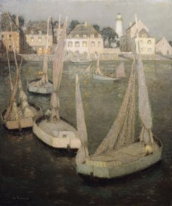 Port Breton au Clair de Lune - Henri Eugene Augustin Le Sidaner