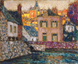 Étude pour maisons sur la rivière à Fougères - Henri Eugene Augustin Le Sidaner