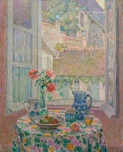 Table donnant sur la cour - Henri Eugene Augustin Le Sidaner