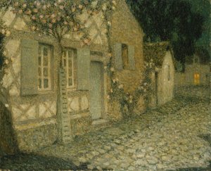 La Maison du Jardinier au Clair de Lune, Gerberoy - Henri Eugene Augustin Le Sidaner