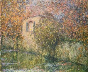 La maison au bord de la rivière - Henri Eugene Augustin Le Sidaner