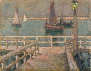 Le quai - Henri Eugene Augustin Le Sidaner