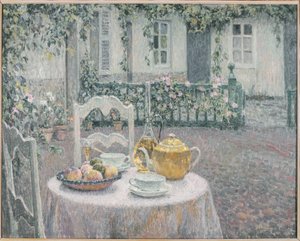 La nappe rose - Henri Eugene Augustin Le Sidaner