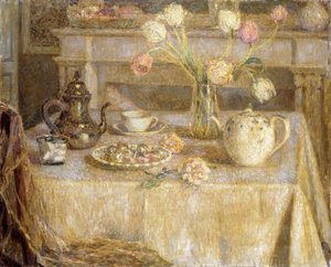 La Nappe Blanche - Henri Eugene Augustin Le Sidaner