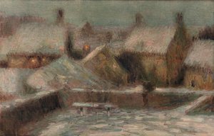 Scène de neige le soir, vers 1901